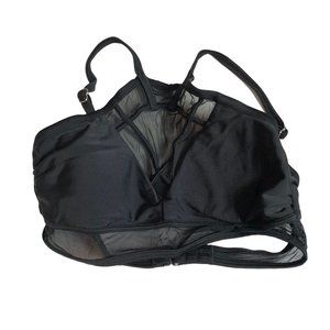 Xhilaration Bikini Top Mesh Strappy Removable Cups Black S